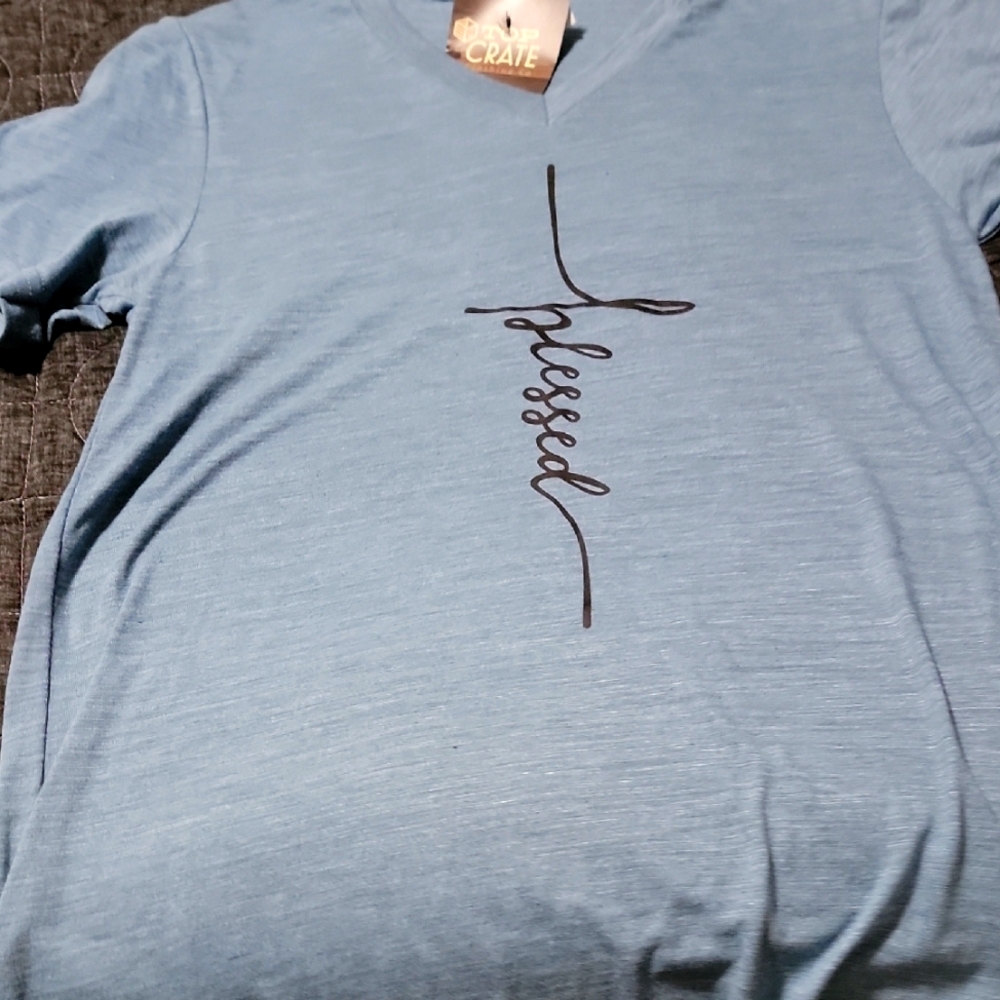 Blue Blessed Graphic T-Shirt